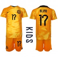 Niederlande Daley Blind #17 Fußballbekleidung Heimtrikot Kinder WM 2022 Kurzarm (+ kurze hosen)